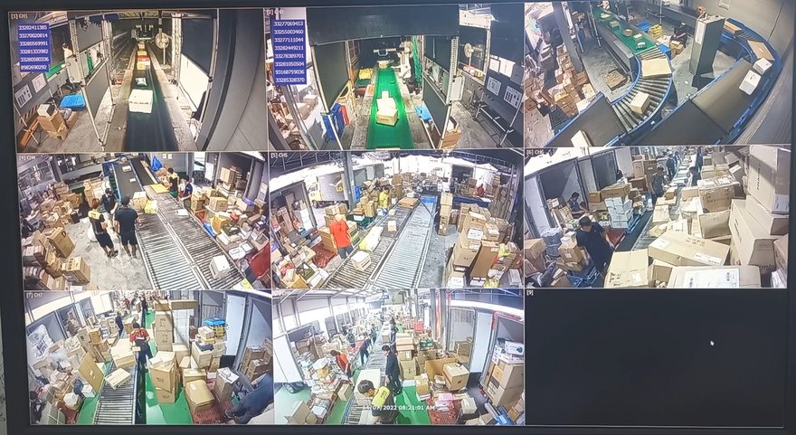 포인트시스템 VGT 영상추적 솔루션 — 물류센터 실시간 관제 및 바코드 추적 화면